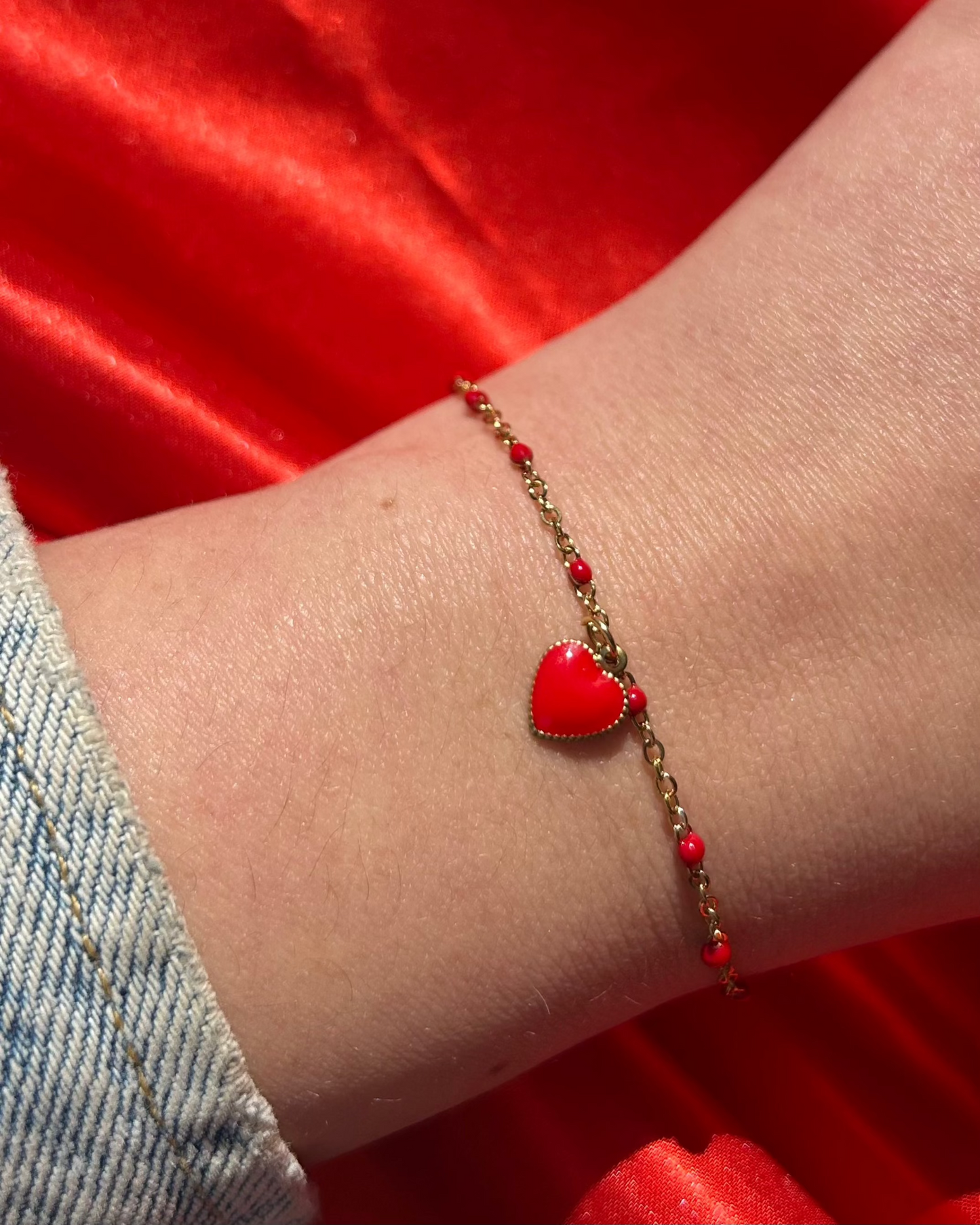Bracelet coeur rouge