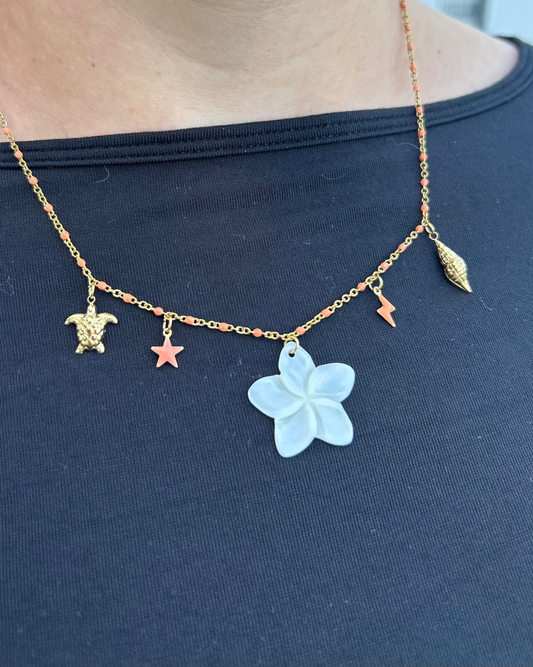 Collier à charms orange