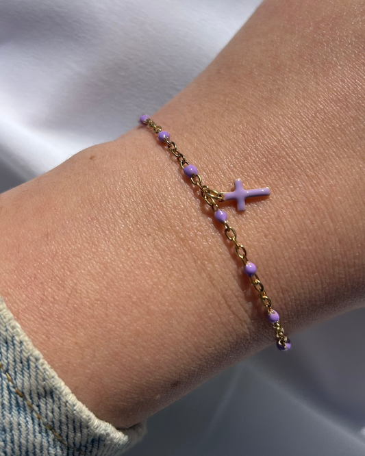 Bracelet croix acier inoxydable
